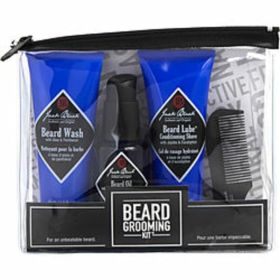 Jack Black By Jack Black Beard Grooming Kit: Beard Wash 1.5 Oz + Beard Lube Conditioning Shave 1.5 Oz + Beard Oil 1 Oz + Beard Comb--4 Pcs For Men